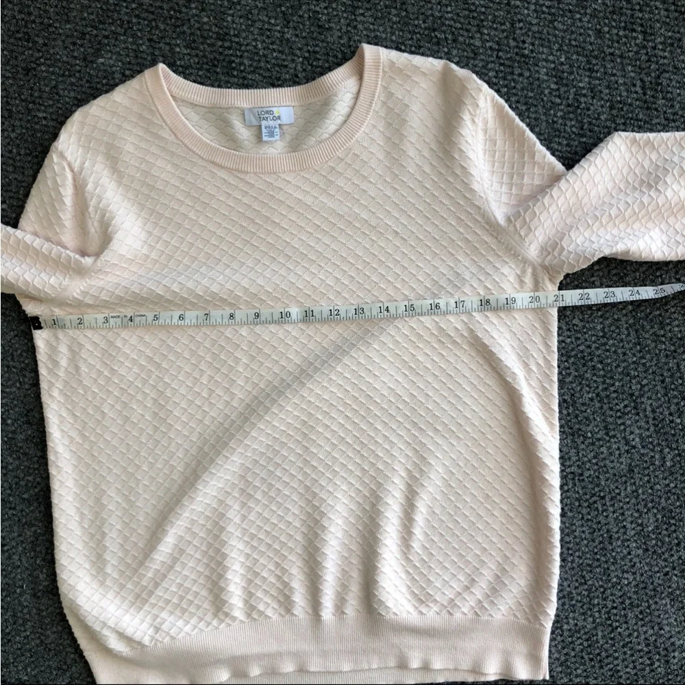 Lord + Taylor pullover textured three quarter sleeve 100% cotton top size XL